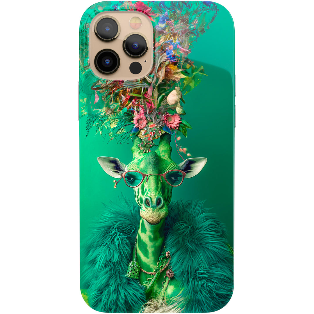 Cover Giraffa verde dell'album Animali colorati di Ideandoo per iPhone, Samsung, Xiaomi e altri