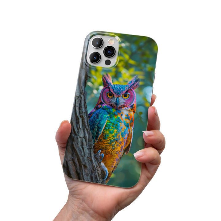 Cover Gufo Reale dell'album Animali colorati di Ideandoo per iPhone, Samsung, Xiaomi e altri