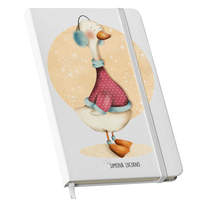 Taccuino Papera dell'album Wonderland di Simona Luciano: copertina soft touch in 8 colori, con chiusura e segnalibro coordinati