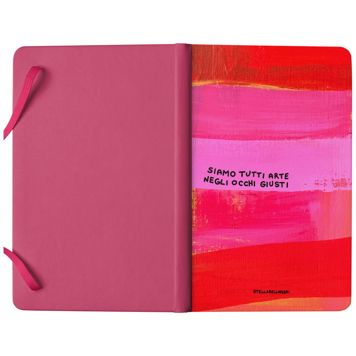 Taccuino Occhi giusti dell'album Taccuini Art is terapy di Stella Bellingeri: copertina soft touch in 8 colori, con chiusura e segnalibro coordinati