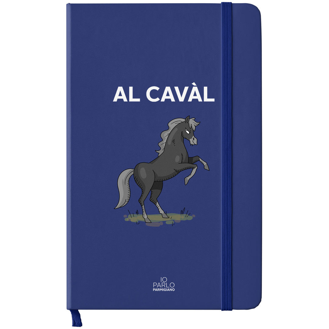 Taccuino AL CAVÀL dell'album LÌNNEA BÉSTJI di Io parlo parmigiano: copertina soft touch in 8 colori, con chiusura e segnalibro coordinati
