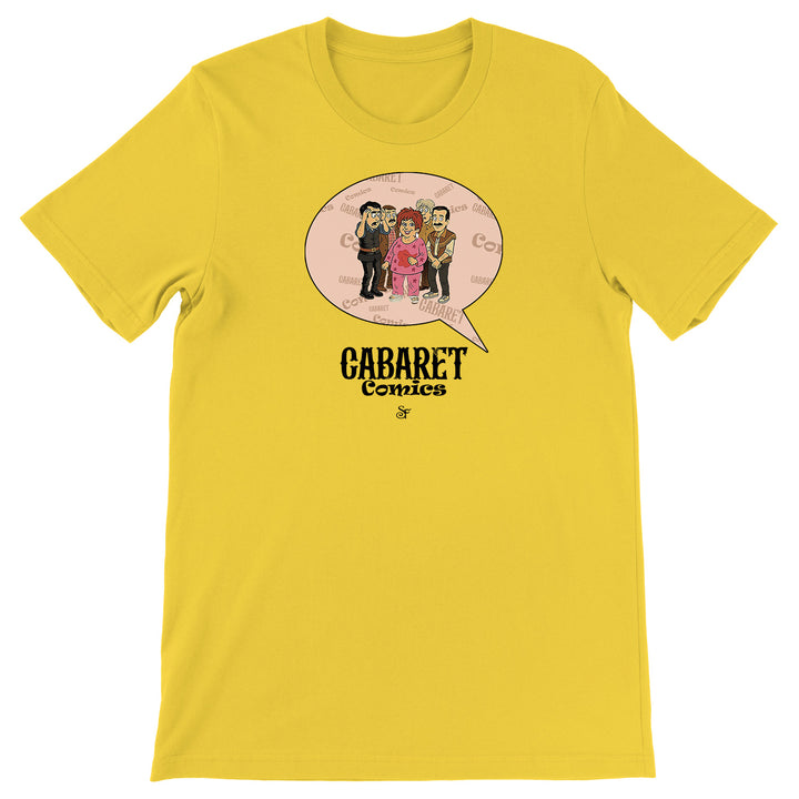 Maglietta Cabaret Comics - rosa dell'album The Nightingale of Cavriago in comics - T-Shirt di SF Creator & Co, T-Shirt uomo donna e bambino a maniche corte in cotone con girocollo