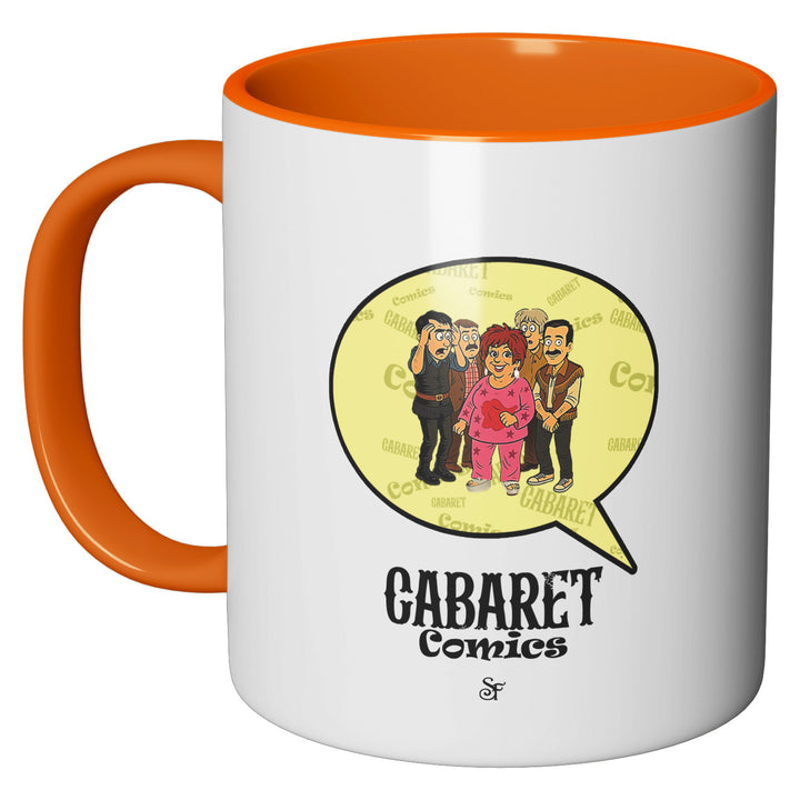 Tazza in ceramica Cabaret Comics - giallo dell'album The Nightingale of Cavriago in comics - Tazze di SF Creator & Co perfetta idea regalo