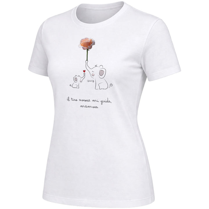 Maglietta Il tuo amore mi Guida mamma dell'album Festa della Mamma 2026 di GiuliaEffe, T-Shirt donna a maniche corte in cotone con girocollo