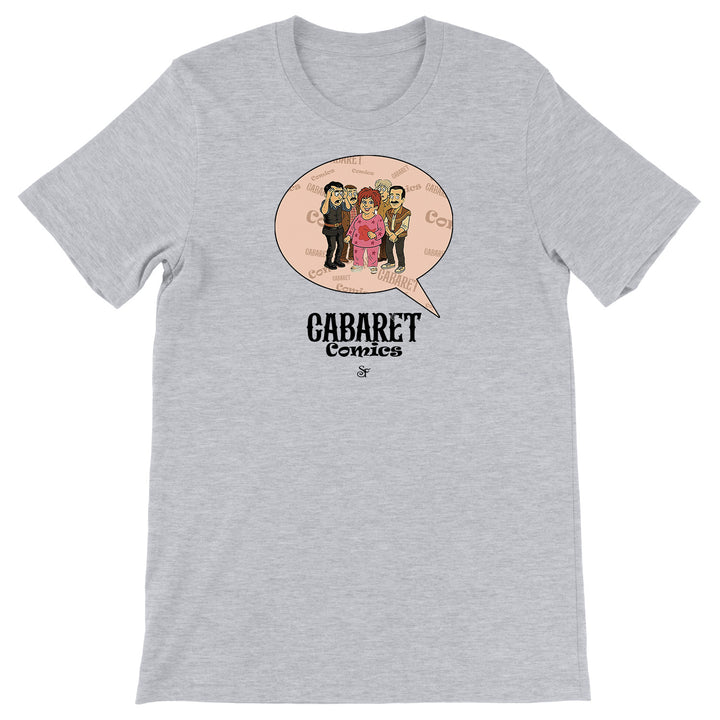 Maglietta Cabaret Comics - rosa dell'album The Nightingale of Cavriago in comics - T-Shirt di SF Creator & Co, T-Shirt uomo donna e bambino a maniche corte in cotone con girocollo