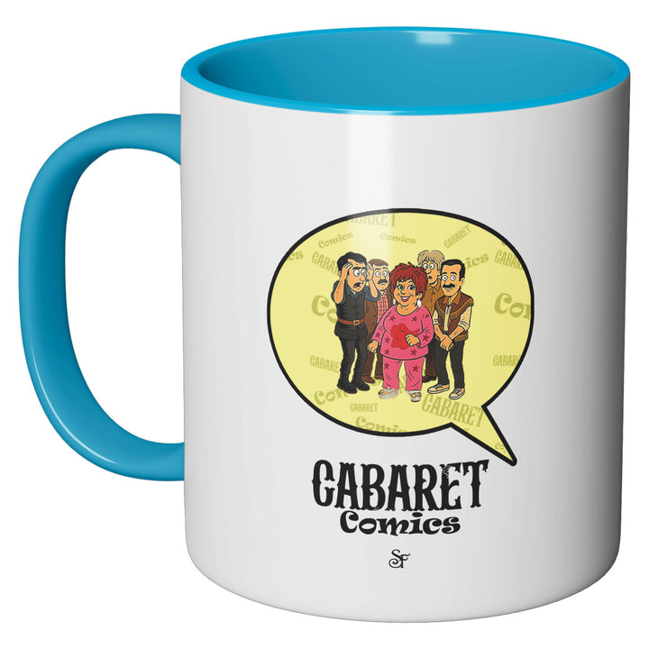 Tazza in ceramica Cabaret Comics - giallo dell'album The Nightingale of Cavriago in comics - Tazze di SF Creator & Co perfetta idea regalo