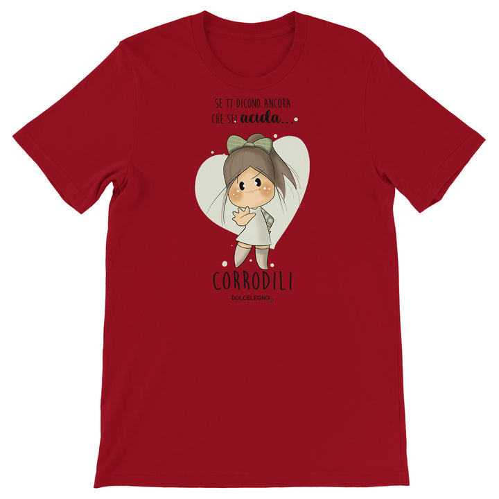 Maglietta Acida dell'album L'amore è nell'aria di DOLCELEGNO, T-Shirt uomo donna e bambino a maniche corte in cotone con girocollo