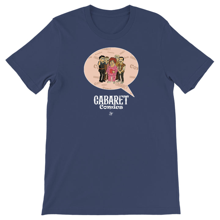 Maglietta Cabaret Comics - rosa dell'album The Nightingale of Cavriago in comics - T-Shirt di SF Creator & Co, T-Shirt uomo donna e bambino a maniche corte in cotone con girocollo