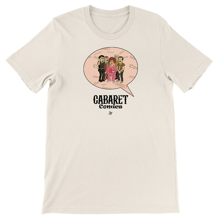 Maglietta Cabaret Comics - rosa dell'album The Nightingale of Cavriago in comics - T-Shirt di SF Creator & Co, T-Shirt uomo donna e bambino a maniche corte in cotone con girocollo