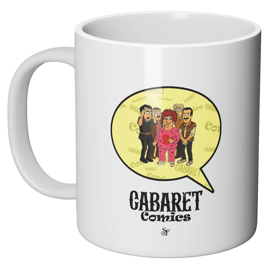 Tazza in ceramica Cabaret Comics - giallo dell'album The Nightingale of Cavriago in comics - Tazze di SF Creator & Co perfetta idea regalo