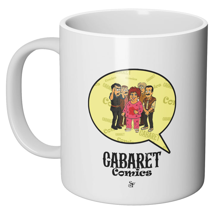 Tazza in ceramica Cabaret Comics - giallo dell'album The Nightingale of Cavriago in comics - Tazze di SF Creator & Co perfetta idea regalo