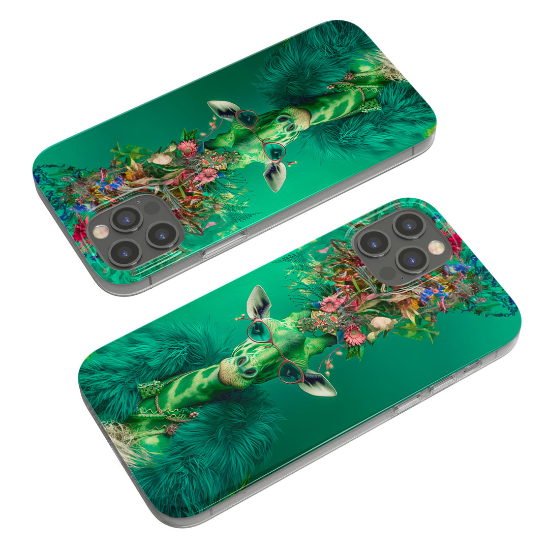Cover Giraffa verde dell'album Animali colorati di Ideandoo per iPhone, Samsung, Xiaomi e altri