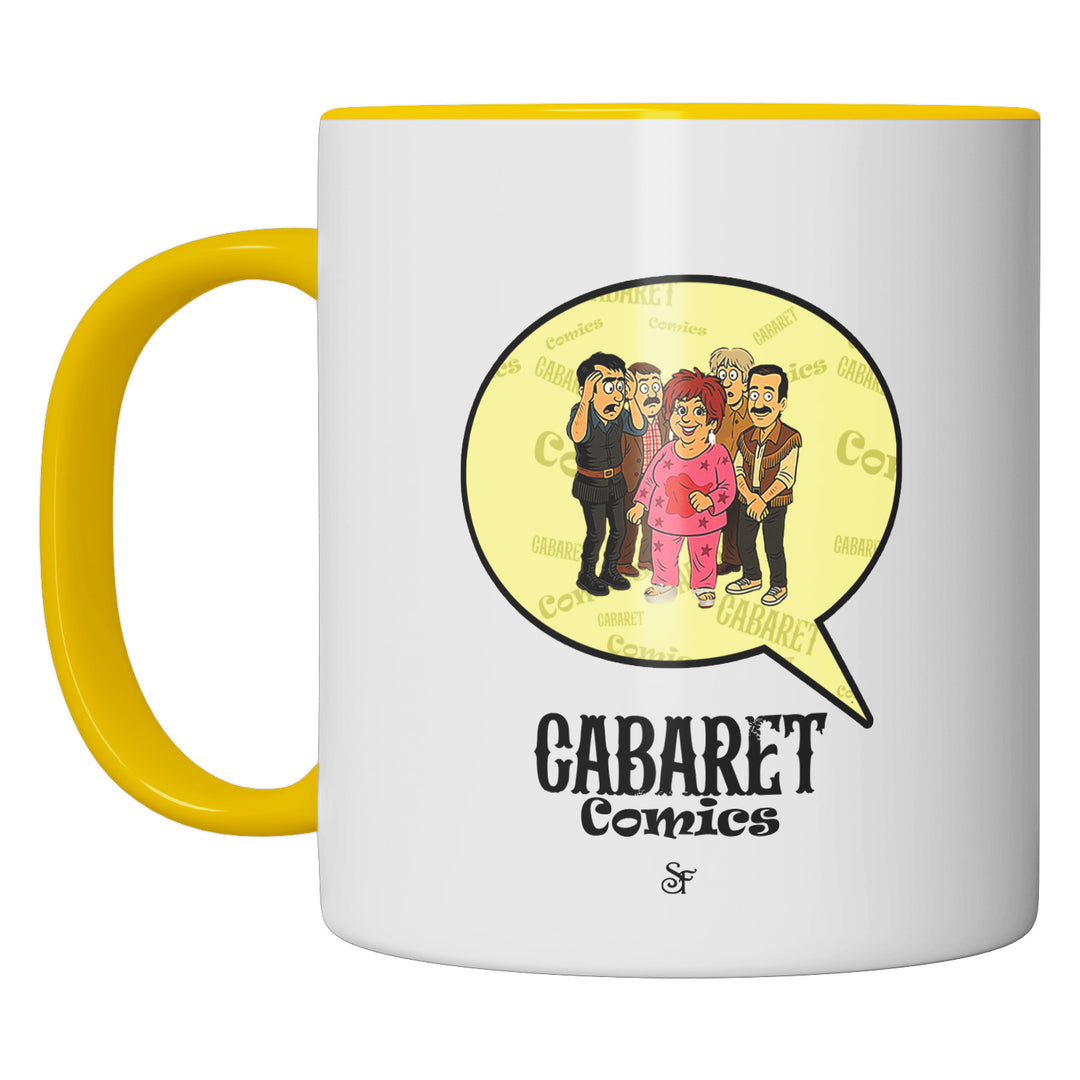 Tazza in ceramica Cabaret Comics - giallo dell'album The Nightingale of Cavriago in comics - Tazze di SF Creator & Co perfetta idea regalo