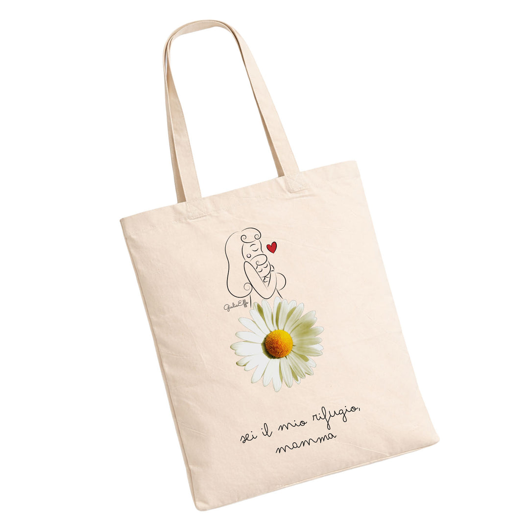 Shopper Il tuo amore mi Guida mamma dell'album Festa della Mamma 2026 di GiuliaEffe in cotone, utile e pratica color corda