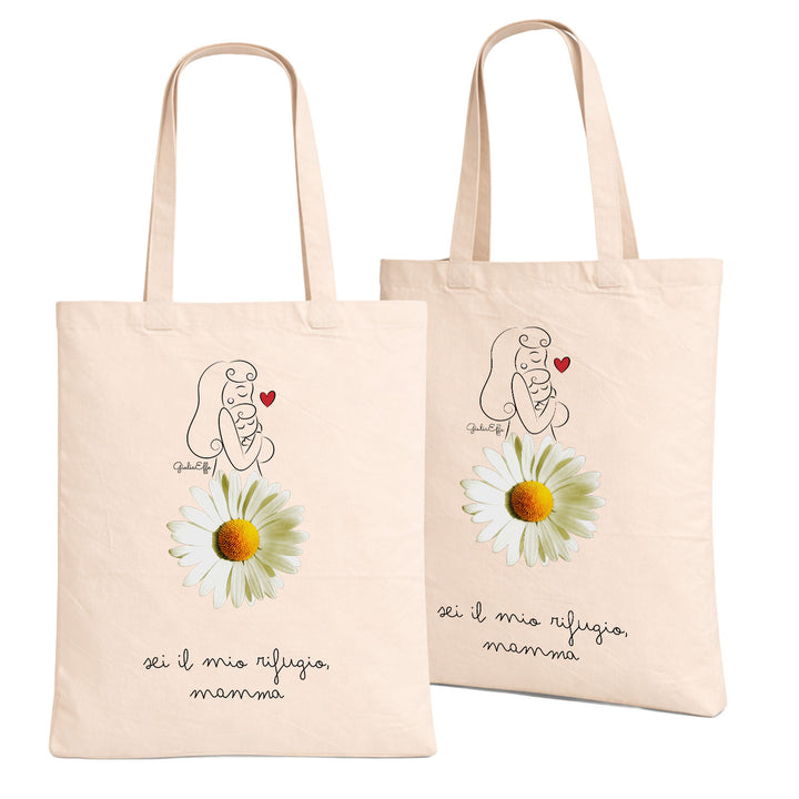 Shopper Il tuo amore mi Guida mamma dell'album Festa della Mamma 2026 di GiuliaEffe in cotone, utile e pratica color corda