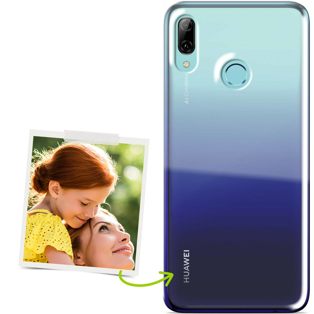 Cover Personalizzata Per Huawei P Smart (2019) Con Foto E Testo - Bordo TPU E Retro In Vetro Temperato