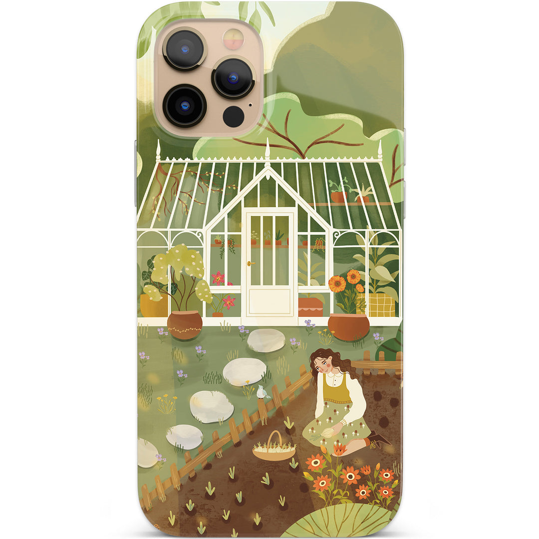 Cover Green house dell'album happy illo di Carlotta Zanettini Illustration per iPhone, Samsung, Xiaomi e altri