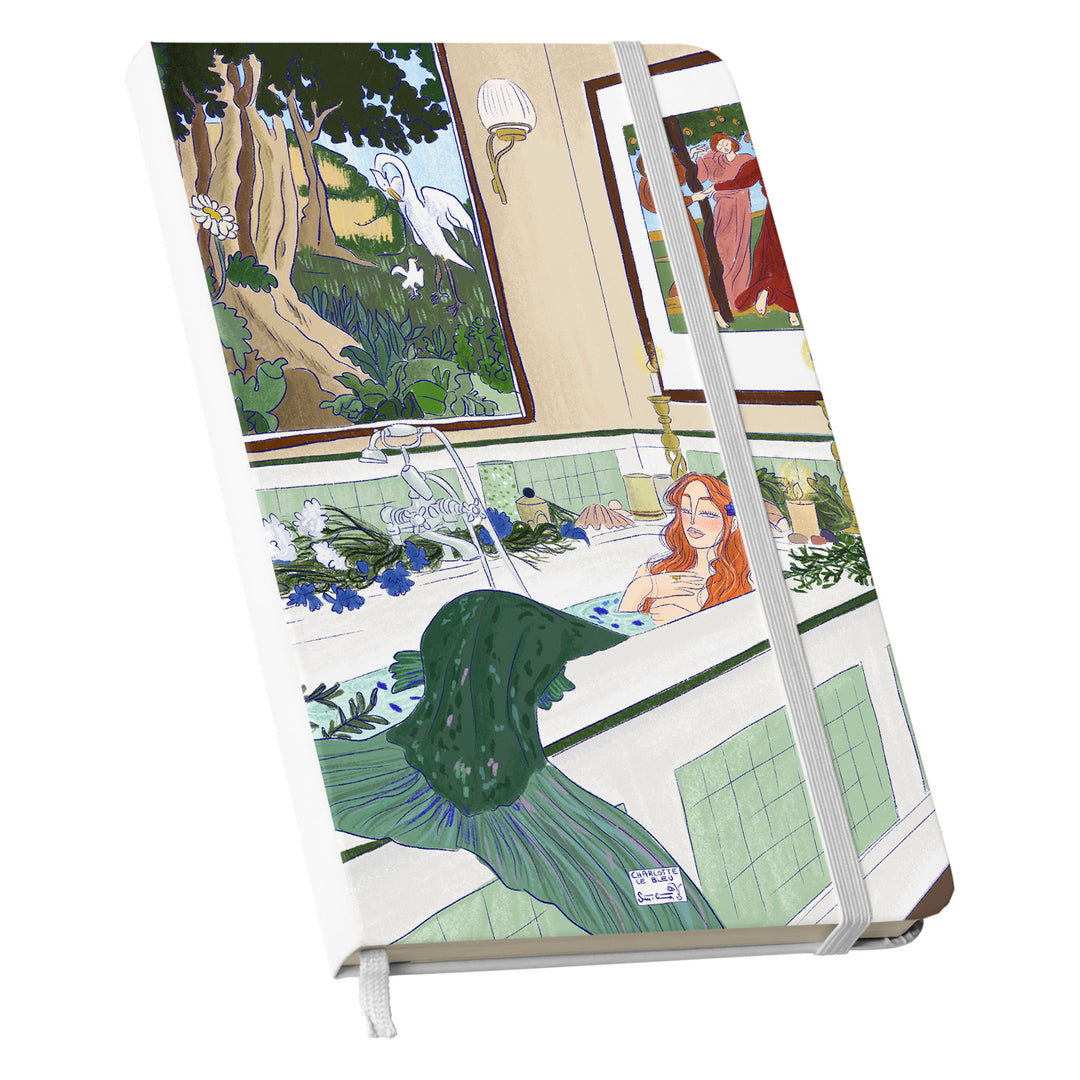Taccuino Florance dell'album Thinker su carta di Charlotte Le Bleu: copertina soft touch in 8 colori, con chiusura e segnalibro coordinati
