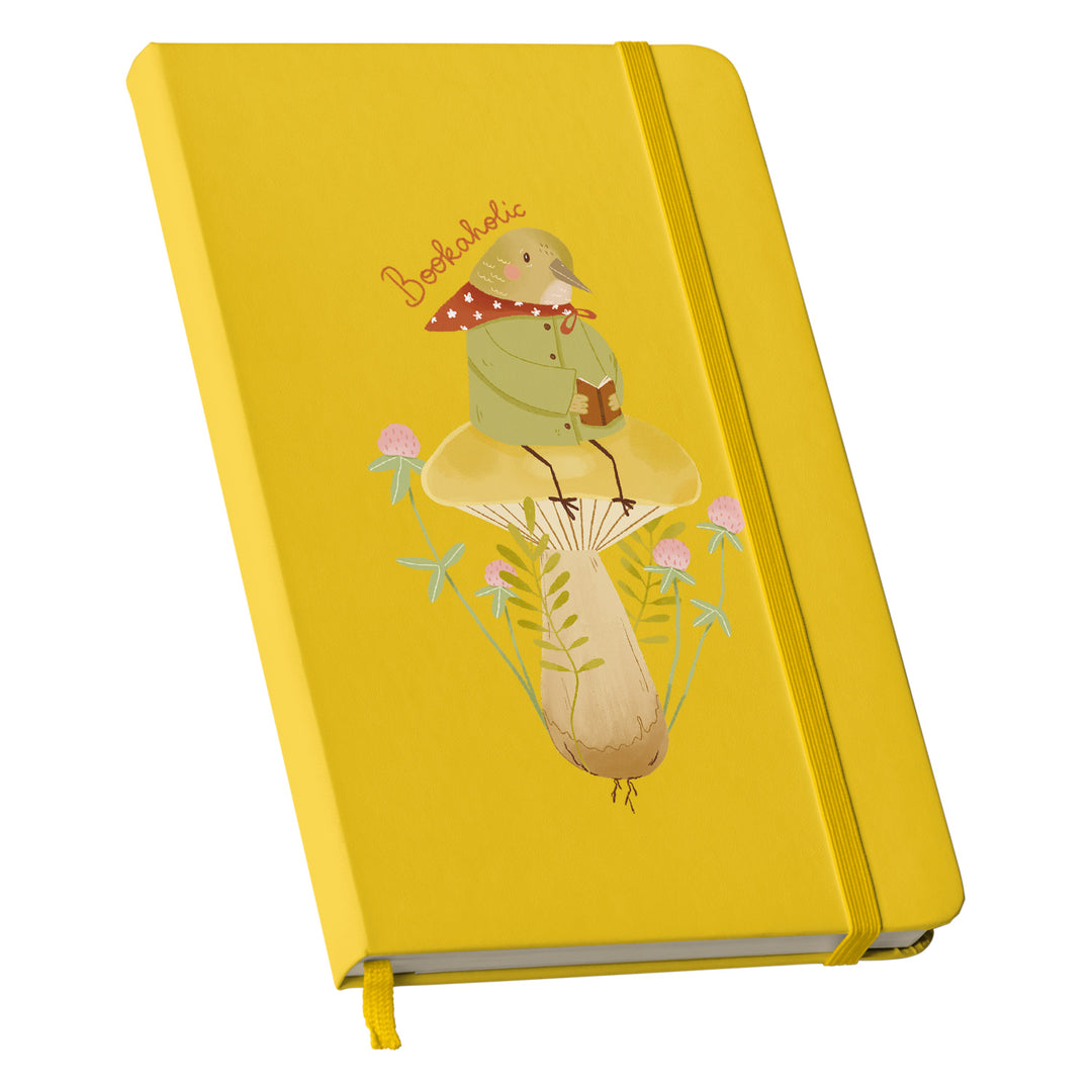 Taccuino Bookaholic dell'album Nature diary di Carlotta Zanettini Illustration: copertina soft touch in 8 colori, con chiusura e segnalibro coordinati