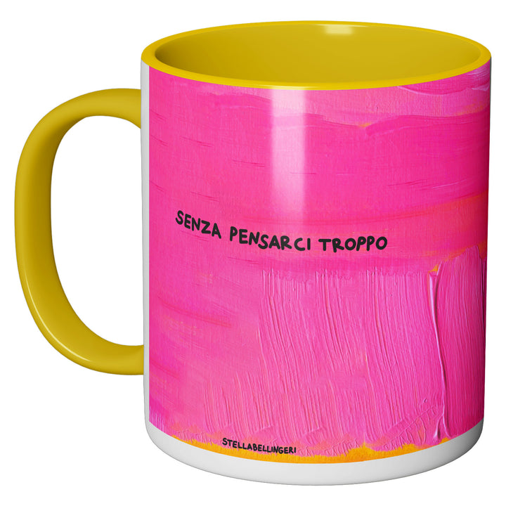 Tazza in ceramica Senza pensarci troppo dell'album Therapy mug di Stella Bellingeri perfetta idea regalo