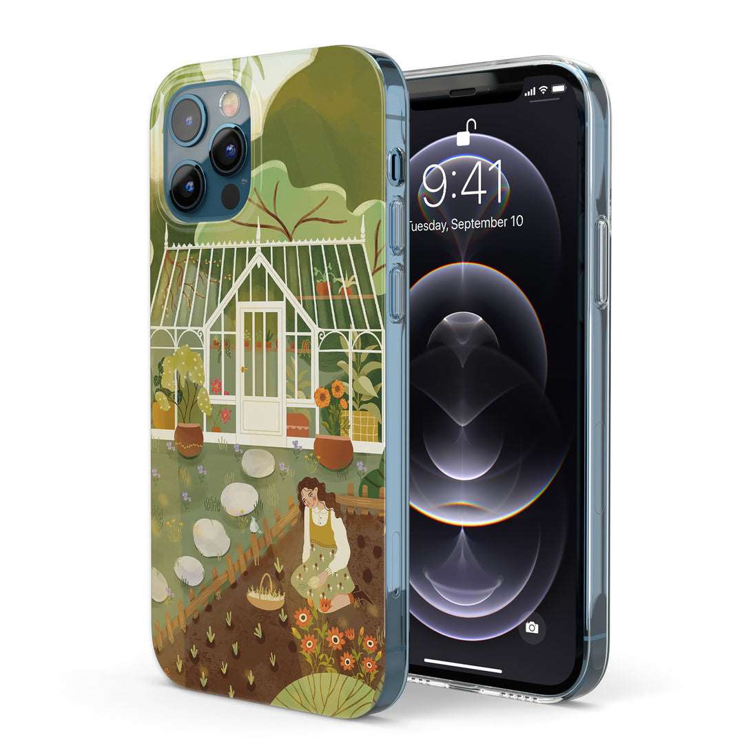 Cover Green house dell'album happy illo di Carlotta Zanettini Illustration per iPhone, Samsung, Xiaomi e altri