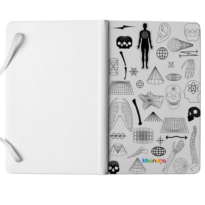 Taccuino Mysterious dell'album Sticker di Ideandoo: copertina soft touch in 8 colori, con chiusura e segnalibro coordinati