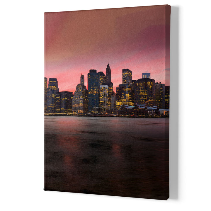 Quadro su tela Panoramica New York di notte dell'album Night city di Ideandoo stampa su tela di alta qualità per arredamento casa o ufficio