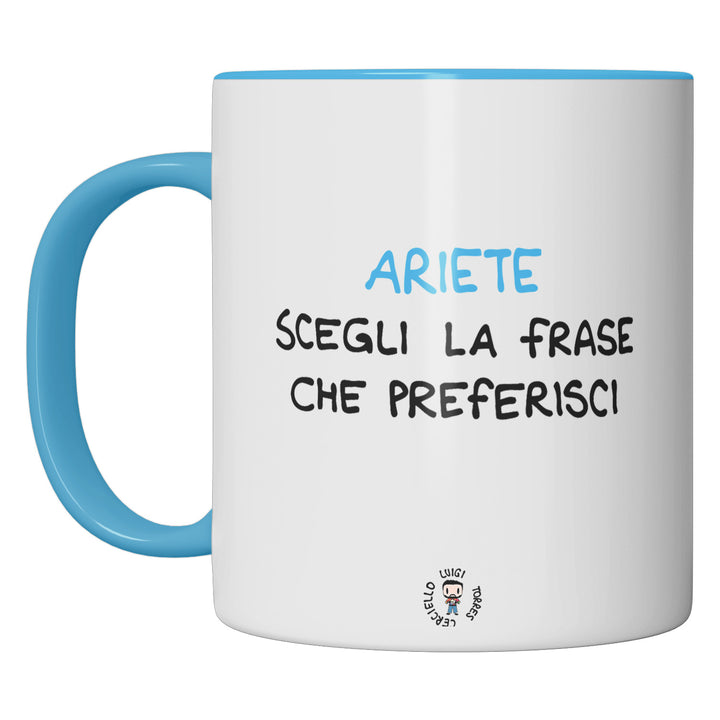 Tazza in ceramica Ariete dell'album Segni Zodiacali Tazze di Luigi Torres Cerciello perfetta idea regalo