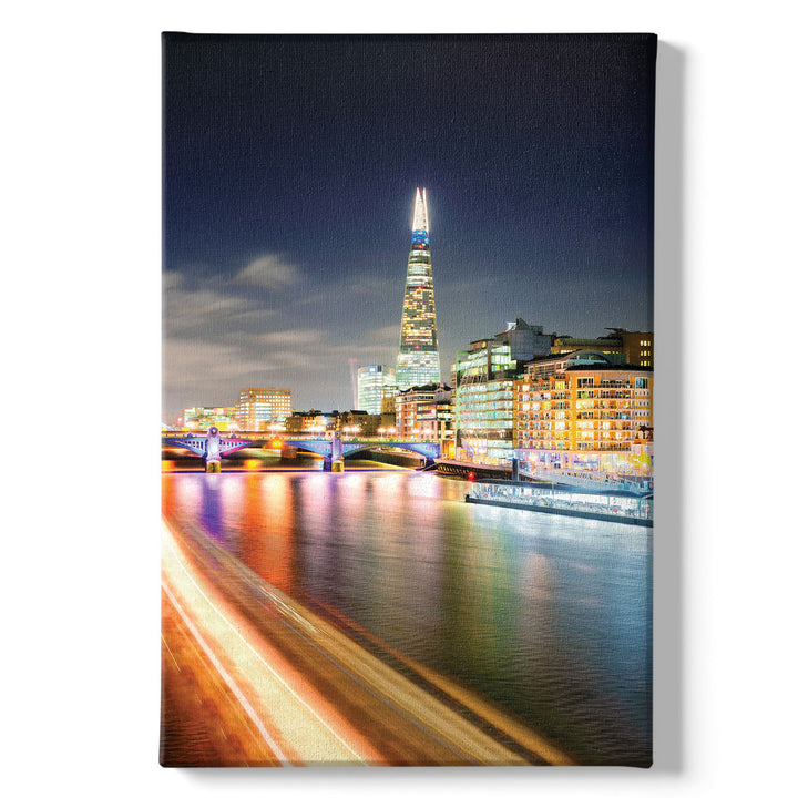 Quadro su tela Panoramica Londra di notte dell'album Night city di Ideandoo stampa su tela di alta qualità per arredamento casa o ufficio