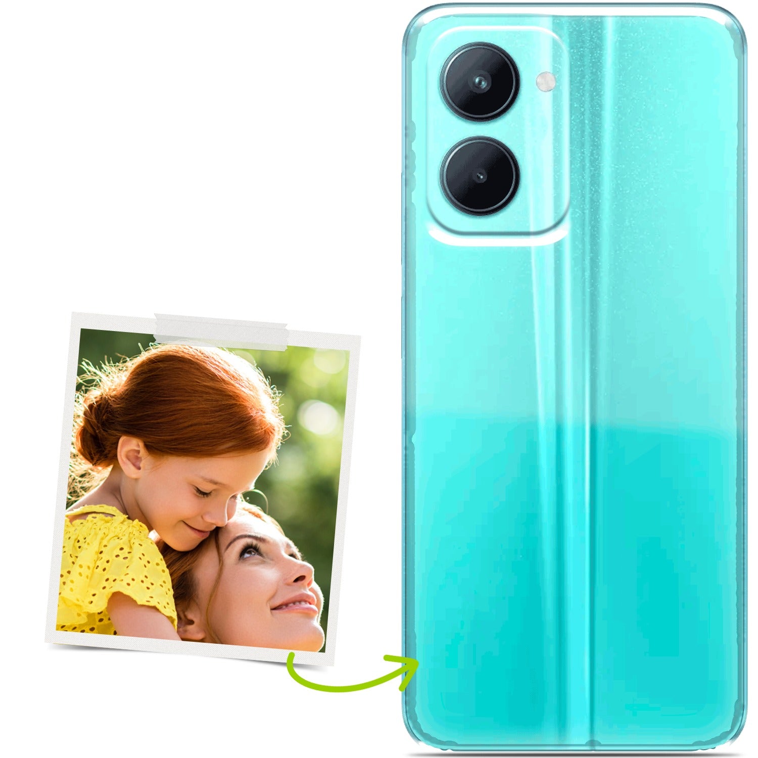 Custodia Personalizzata Per Realme C55 Con Foto E Testo - Cover Morbida TPU Antiuarto, Stampa UV, Design Unico